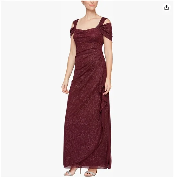 green emerald velvet dress Alex Evenings Petite Soutch A-Line Dress - Wine
